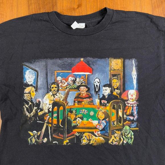 Horror Print Cotton Graphic Tee Jason Scream Freddy Krueger Chucky Friday the 13 - Picture 3 of 7